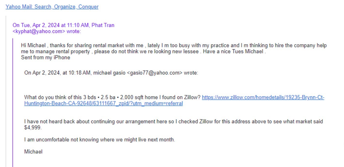Exhibit T25 – Email – Landlord Acknowledges Ongoing Tenancy (April 2024)