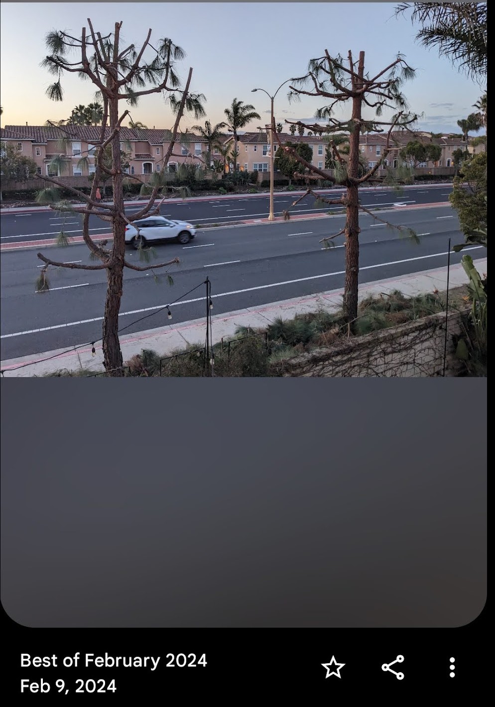 Traffic lights visible from bedroom