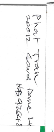 Handwritten Sand Dune Address