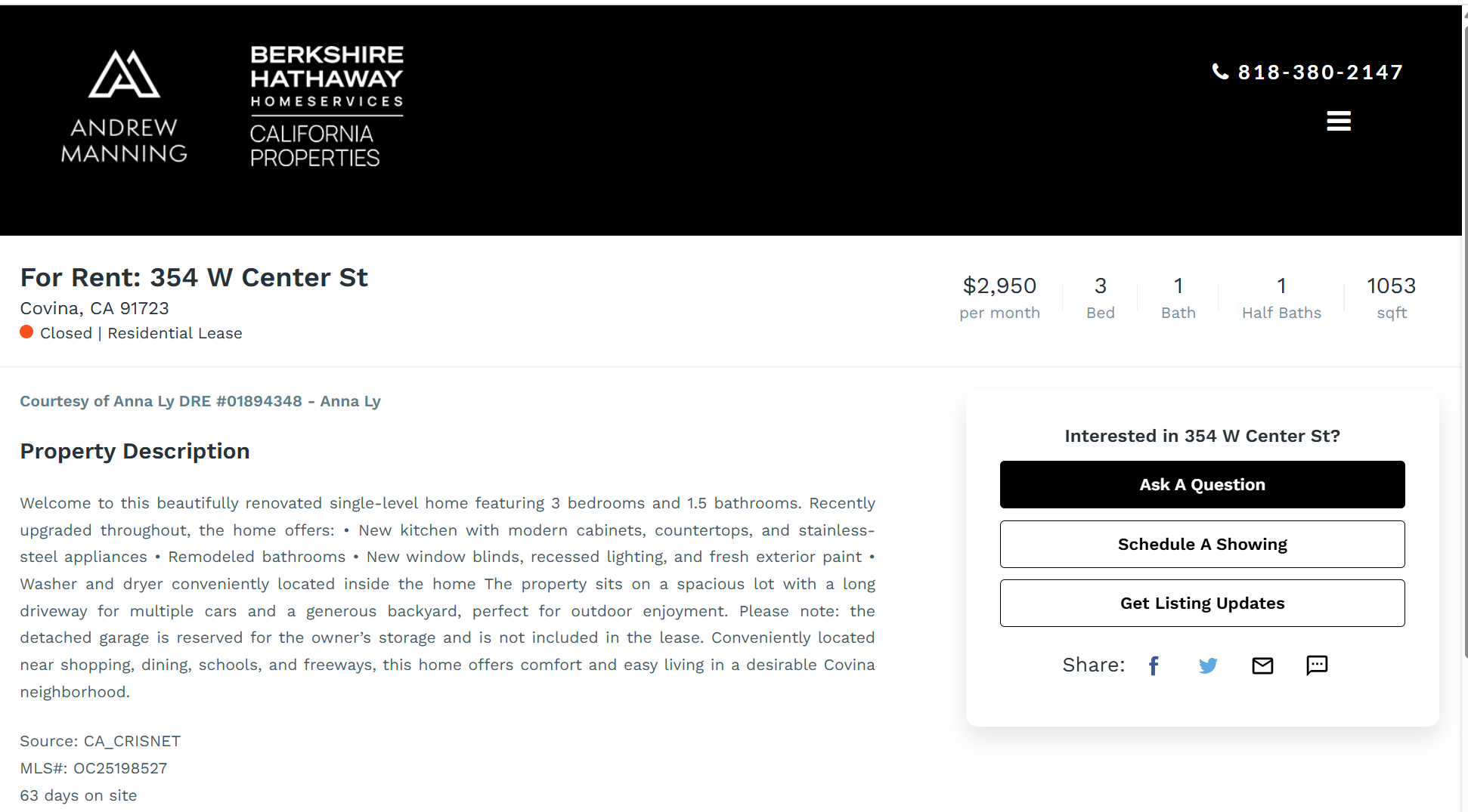 BHHS listing – 354 W Center St, Covina