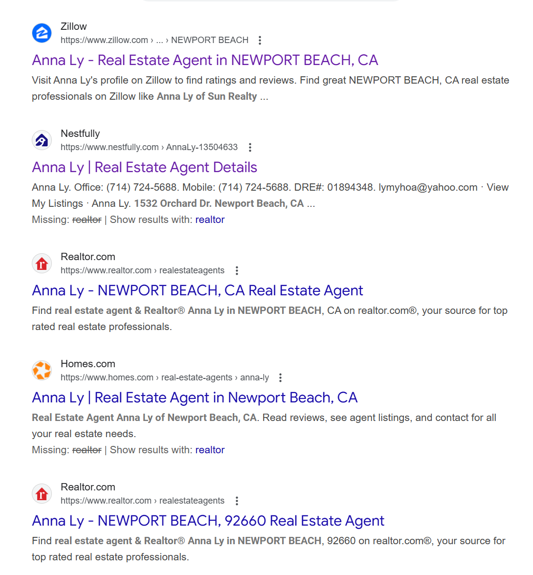 Search results showing Anna Ly – Sun Realty listings