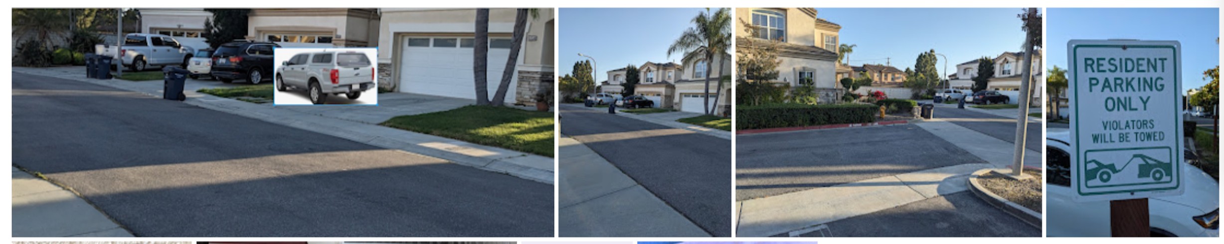 Composite — Silver Truck, Red Zone, Residential Street July 2024